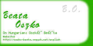 beata oszko business card